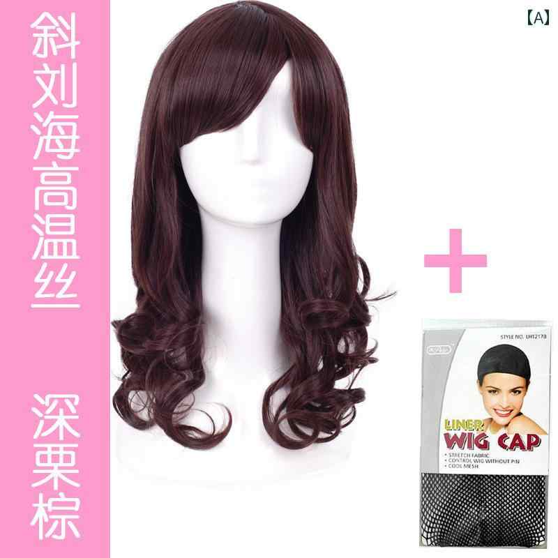 女性用 かつら 梨花 頭 ウィッグ ロング カール ふわふわ リアル ナチュラル ファッション レディース ミディアム レングス セット