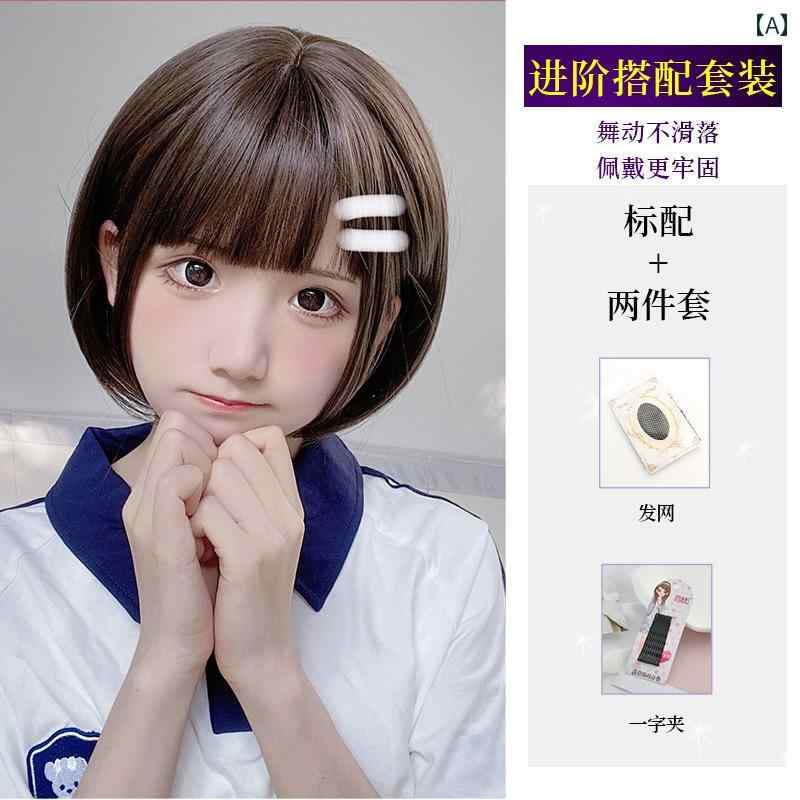 女性用 かつら 女性用 ウィッグ ショートボブ ヘア ネット 風 ナチュラル 丸顔 かわいい 若返り ファッション セット フル ヘッド