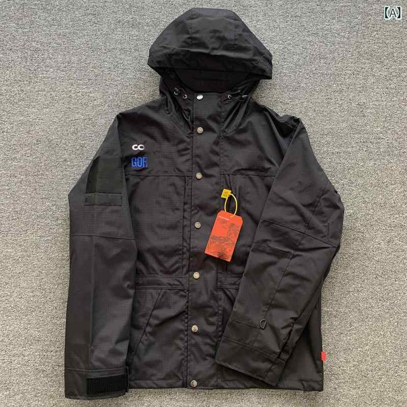 アウター パーカー アウトドア 18 fw 赤と 白の 配色 ジャケット 連名 ファッション ブランド アウトドア 防 風 防水 孫 力 同じ