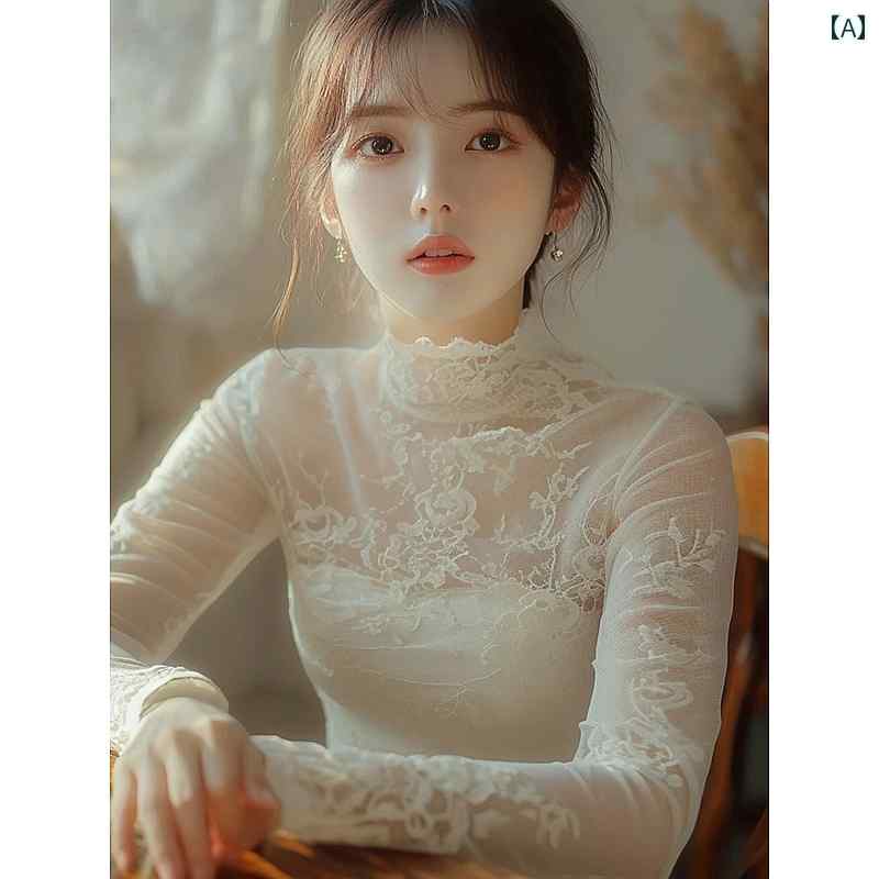 ワンピース ドレス レディース 25 春の 新作の 美しい 高級な 絶妙な 白い レースの ボトム シャツ、 女性用、 スリムで 美しい、 エレガントな インナ...