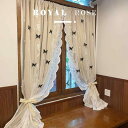カーテン 遮光 レース 二 重 遮 光 寝室 カーテン ガーゼ ワンピース プリンセス スタイル フレンチ ミルクティー カラー イン バタフライ ネット レッ...