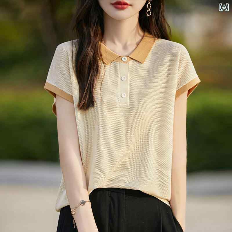 サマーニット レディース 冷感 ニット 半袖 Tシャツ レディース 2025 ファッション スタイル ドール カ..