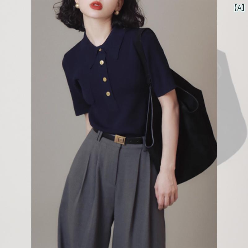 サマーニット レディース 高級 半袖 Tシャツ 夏の 婦人服 冷感 ニット セーター スリム ファッション ..