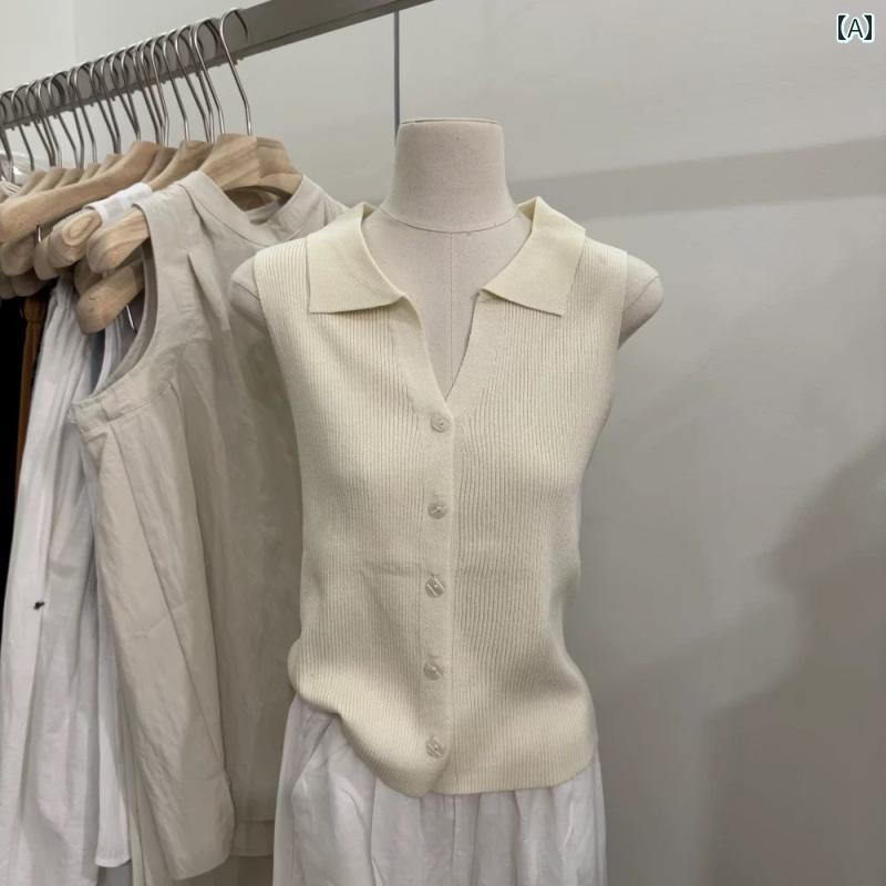 サマーニット レディース 2025夏 フレンチ 無地 韓国 冷感 ノースリーブ カーディガン ヨーロピアン ニ..