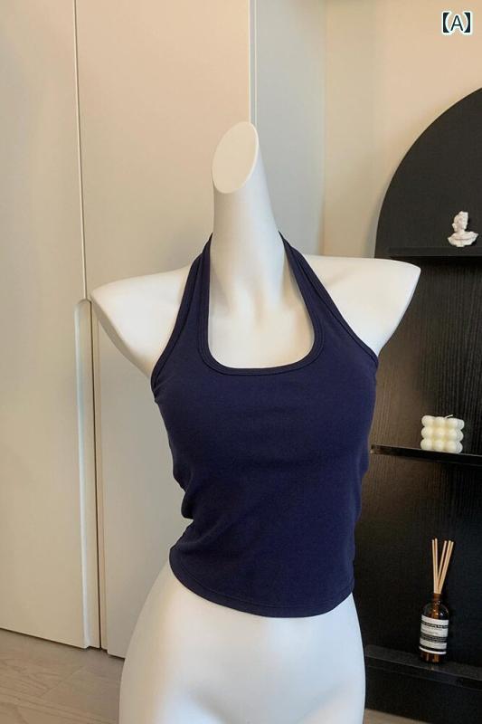 ホルターネック レディース トップス ホルターネック レディース トップス Guoguocang ネイビーブルー..