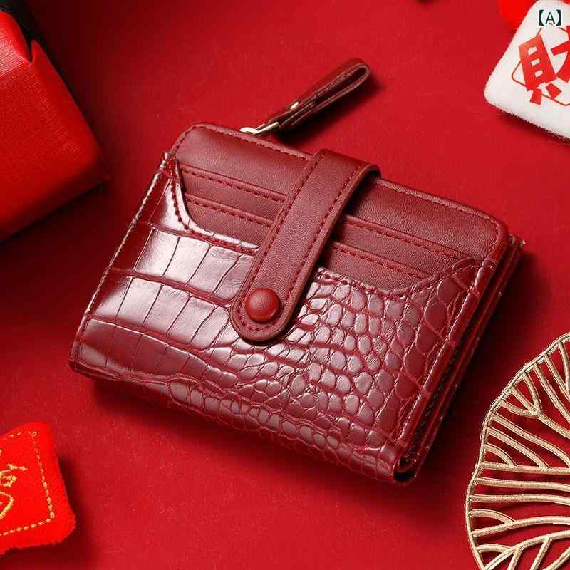 マネー　クリップ　財布 ネットでの レディース レトロ クロコダイル 柄 ウォレット ショート スタイル シンプル大容量 マルチ カード スロットコイン クリップ カードホルダー