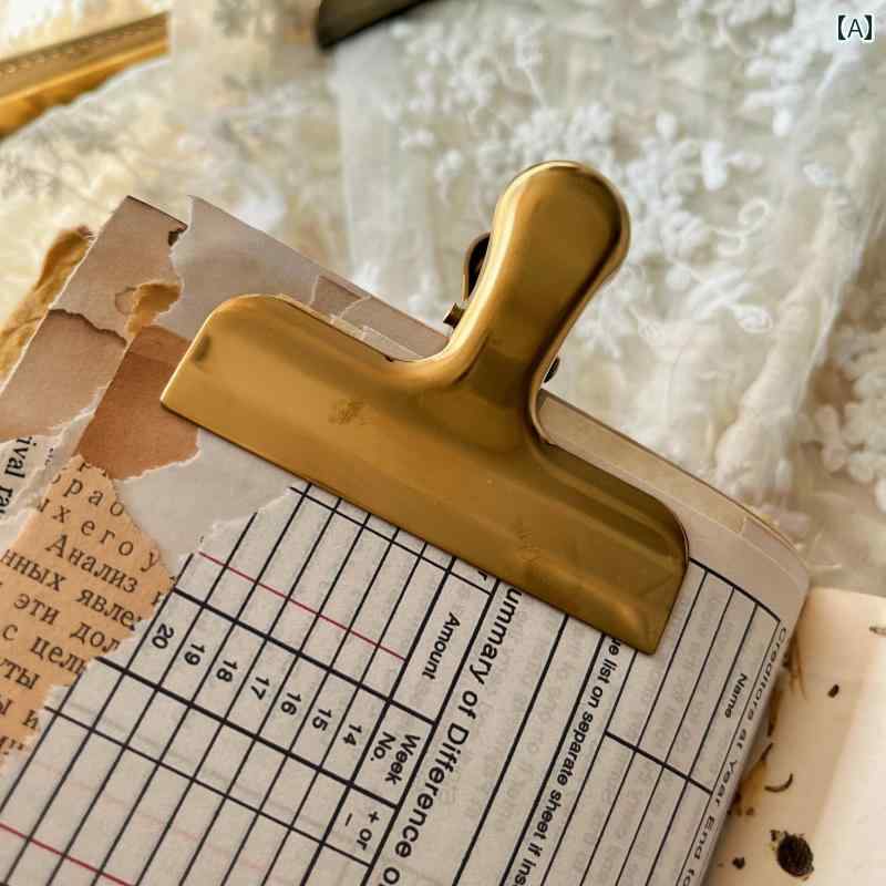 マネー　クリップ　財布 婦人用 ハンド レトロ メタル アカウント クリップ ステンレス スチール ロング マウス ノート ダブテール ヨーロピアン ストレージ