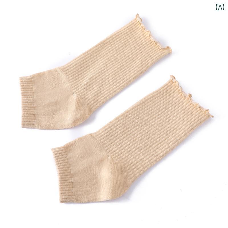 フットカバー レディース 綿の 足首 保護 オープントゥ レース ソックス 男女兼用 暖かい かかと ハー..