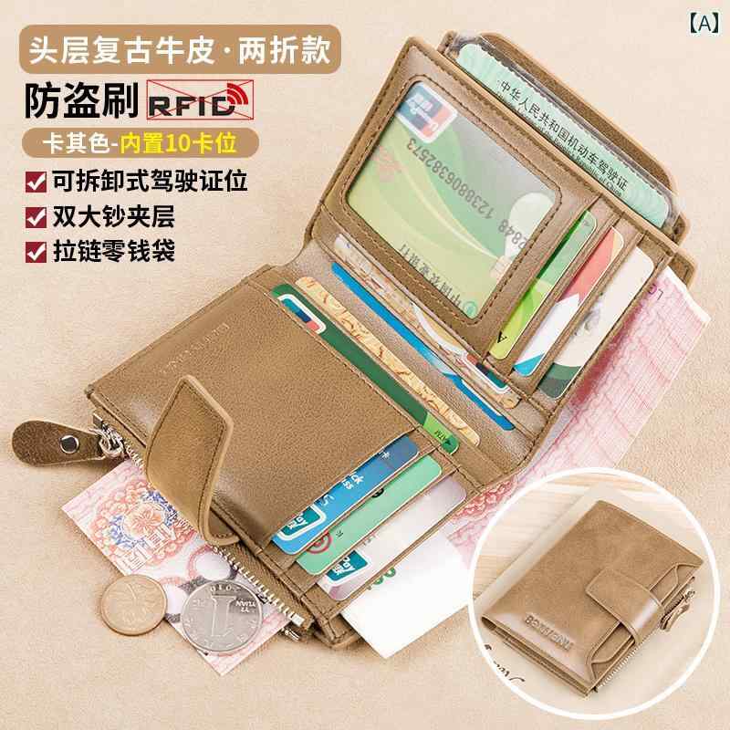 マネー　クリップ　財布 の 財布 メンズショート 革 牛革 運転 免許証 多機能 ホット スタイル メンズ 財布お父さん用