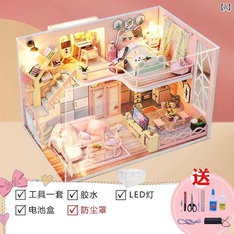 送料無料 おもちゃ ホビー 送料無料 おもちゃ ホビー DIY 小屋 手作り ミニ プリンセス ハウス モデル 組み立て ヴィラ おもちゃ クリエイティブな 女性への 誕生日 プレゼント