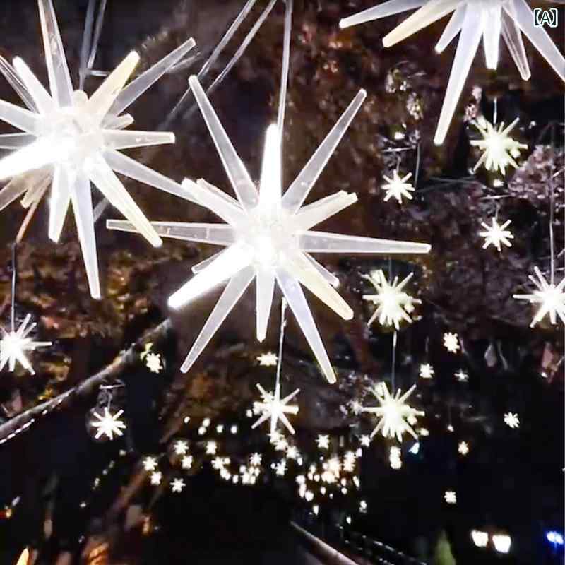 LED ネオンライト 店舗用 LED ウニ ランプ 爆発 星 ポラリス カラー 点滅 スト リング 星で いっぱい 装飾 屋外 防水 吊り下げ ツリー