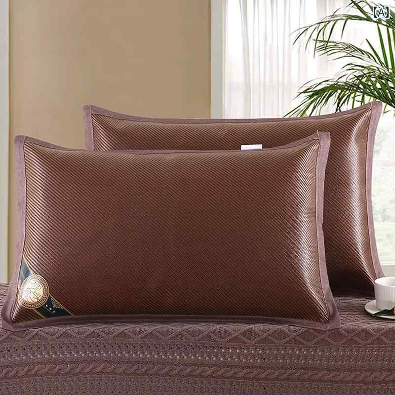 　 枕カバー 夏用 クールマット 枕 冷感 カバー ペア 家庭用 アイス ラタン マット シングル コア ライナー