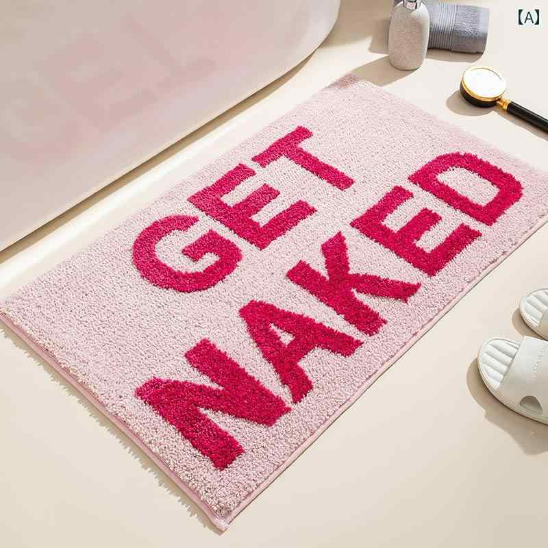 バスマット 浴室用 ファッション アメリカン レター 寝室 ドア マット 浴室 吸収性 滑り止め フットマ..