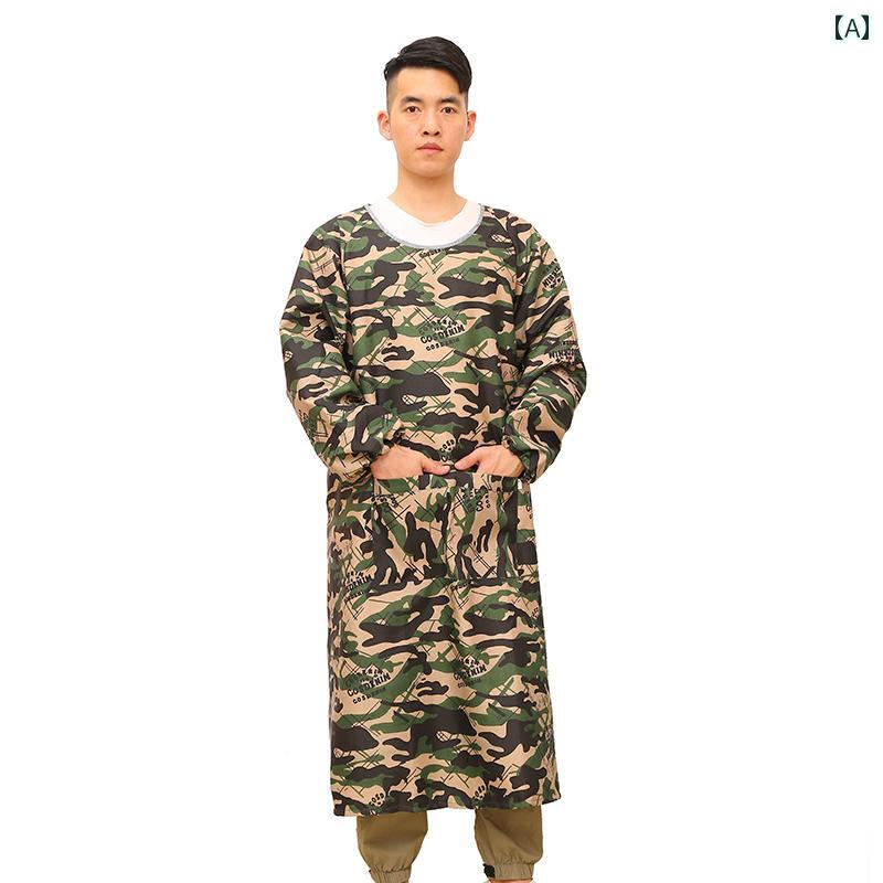 作業服 セット 迷彩 オーバー オール 大きめ サイズ 作業着 ロング スタイル 農場 取り扱い コート 耐摩耗性と 防汚性 労働 保護 服
