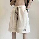 ショートパンツ ハーフパンツ オフ ホワイト ショート パンツ メンズ 夏 薄手 刺繍 アメリカン バスケットボール ミッド ブランド 多 用途 カジュアル ...