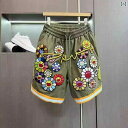 ショートパンツ ハーフパンツ 大きめ サイズ 300 ジン 刺繍 金糸 ひまわり ショーツ メンズ 夏 ゆったり カジュアル ワークウェア スポーツ 2
