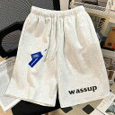ショートパンツ ハーフパンツ WASSUP UOSNE 夏 ストレート ショーツ メンズ アメリカン レトロ 綿 ゆったり 万能 スポーツ レディース