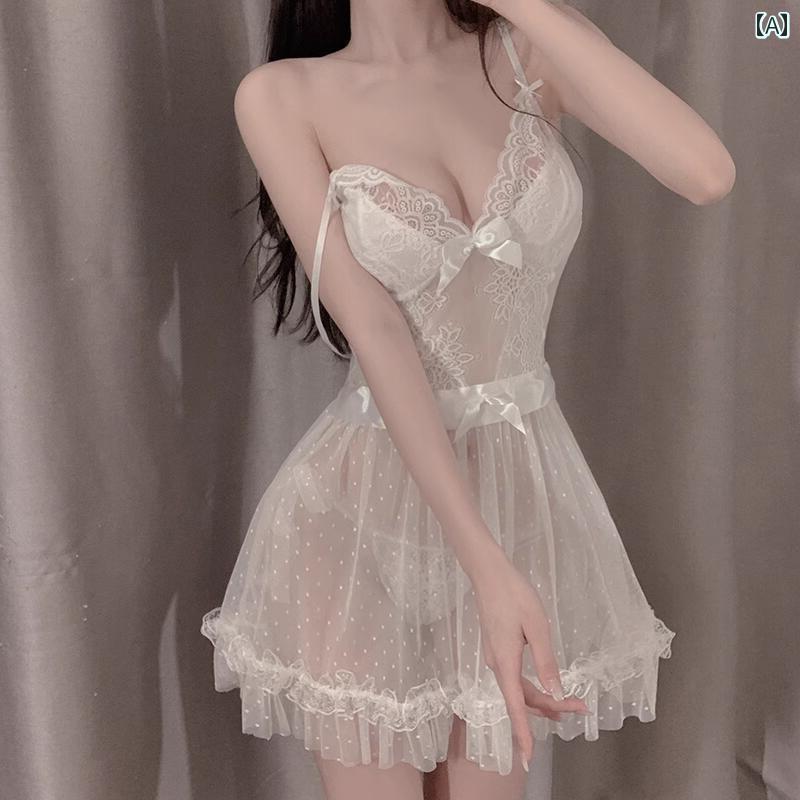 レース　キャミソール　トップス 大きめ サイズ レディース 魅惑的 Vネック サスペンダー ナイトガウン 脂肪 mm 春秋 ドレスな レース パジャマ ホームウェア