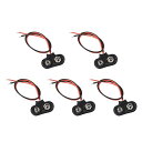DMiotech 5個 9V バッテリー 2線式 T 型コネクタ ホルダー ブ ラック レッド(2)