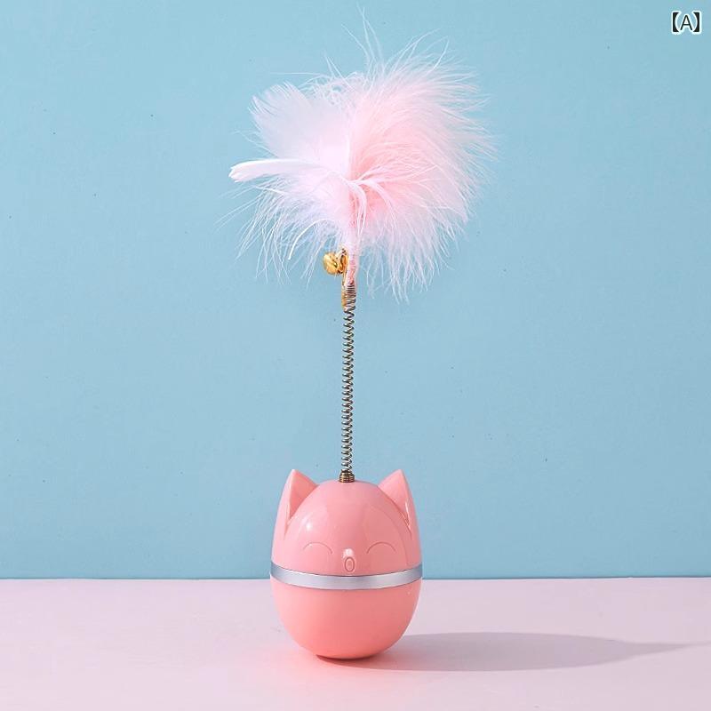 猫用 おもちゃ 猫の おもちゃ タンブラー 猫 ティーザー 羽 ベル セルフ エンターテイメント ターン テーブル ツール 歯が 生える 子猫の