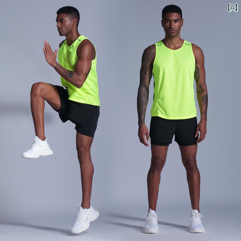 マラソン ウェア フィットネス トラック スーツ スポーツ ベスト トップ 男女 フィットネスウェア 速乾 マラソン ランニング トレーニングウェア