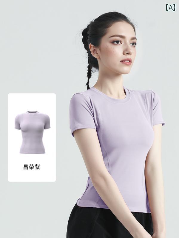 マラソン ウェア フィットネス ヨガ ウェア スポーツ スーツ レディース 2025夏 ハイエンド ランニング ピラティス トレーニング 半袖 トップス 大きいサイズ