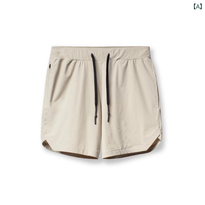 マラソン ウェア フィットネス サマー スポーツ ショーツ ショート パンツ 速乾 ランニング マラソン フィットネス バスケットボール スマートフォン用の 薄手 腰 ポケット