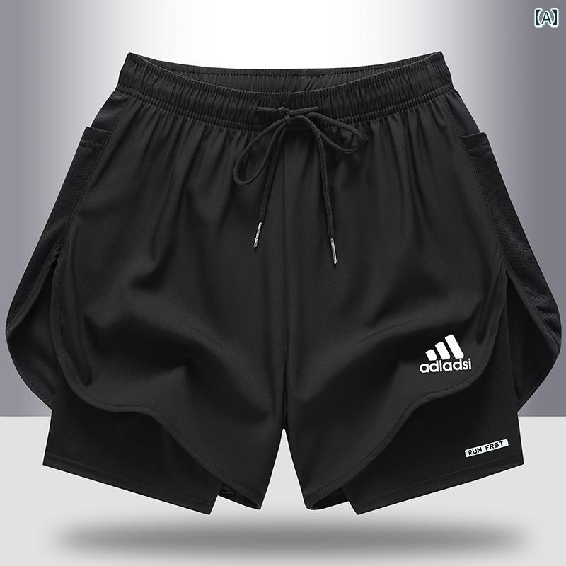 マラソン ウェア フィットネス 2025年 裏地 付き 七分丈 パンツ 男女兼用 夏用 マラソン プロ ランニング ショーツ スポーツ フィットネス 速乾