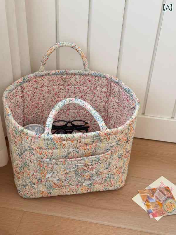 収納 バスケット レトロ 花柄 収納 バスケット 植物 花 スナック 雑貨 布大容量 家庭用 汚れた 服 おも..