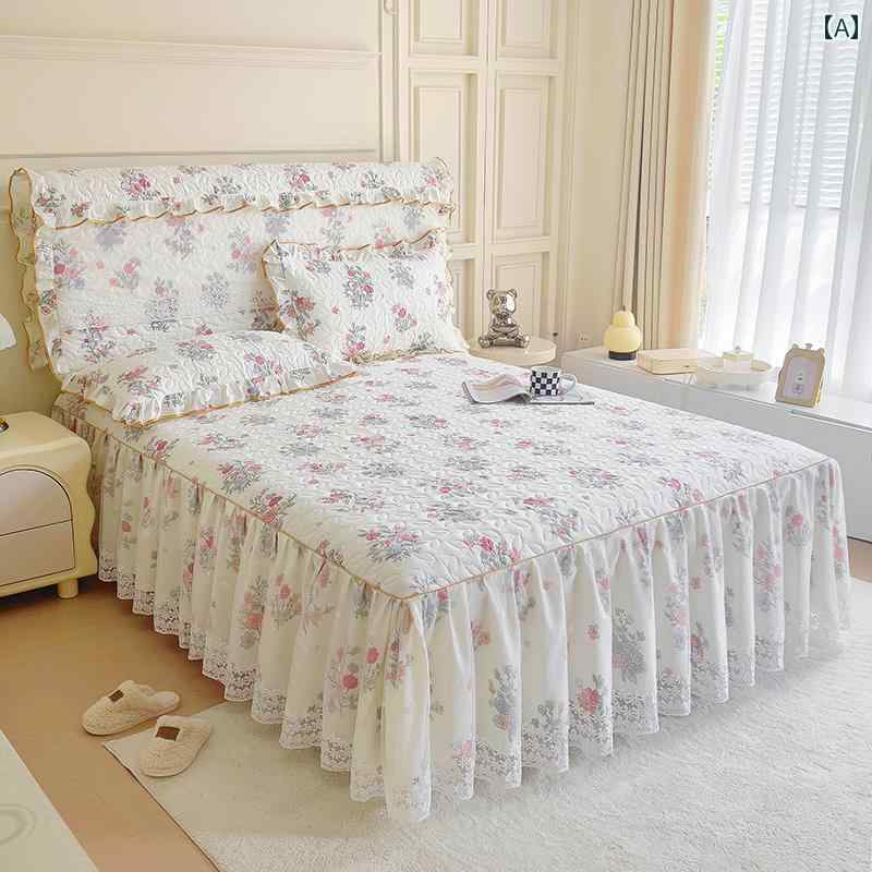 インテリア ベッド スカート コットンレース ベッド スカート シングル ピース スタイル 小さい さわや..
