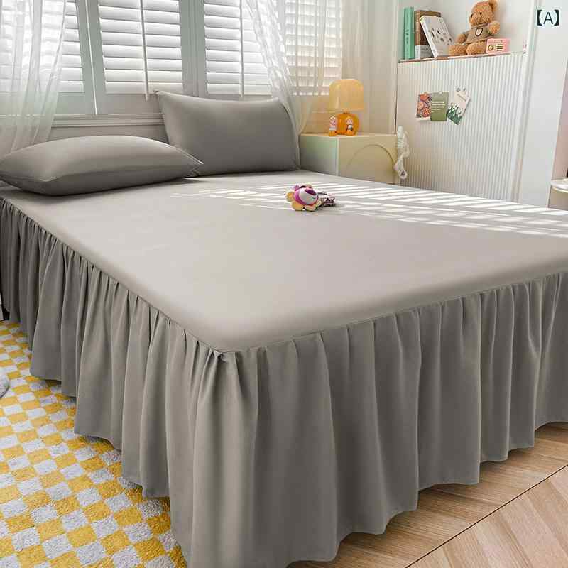 インテリア ベッド スカート シンプル ベッドスプレッド ベッド スカート 3点 セット シングル カバー ..