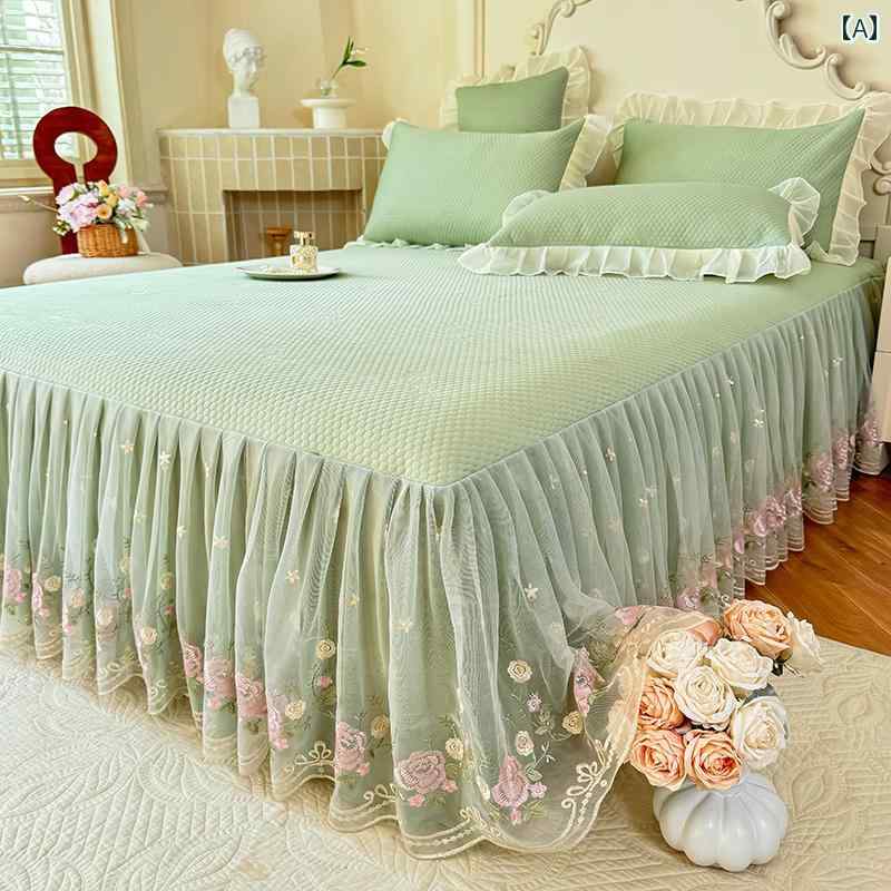 インテリア ベッド スカート 夏の プリンセス 風 ベッド スカート スタイル クール ビーン マット 夏 ..
