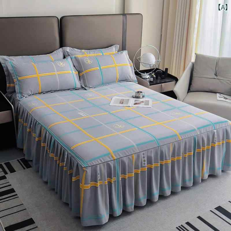 インテリア ベッド スカート 凌 雲 2024冬 肌に 優しい ウォッシュド コットンツイル 起毛 ベッド スカ..