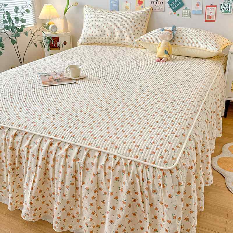 インテリア ベッド スカート 夏の プリンセス コットン ベッド スカート シングル ピース オール シー..