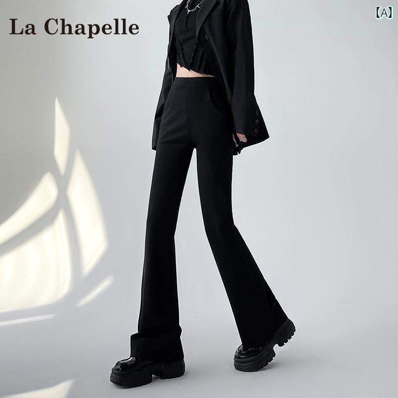 カジュアル フレア パンツ La Chapelleの ブラック フレア スーツ パンツ。 レディース 春秋 2025年。 ..