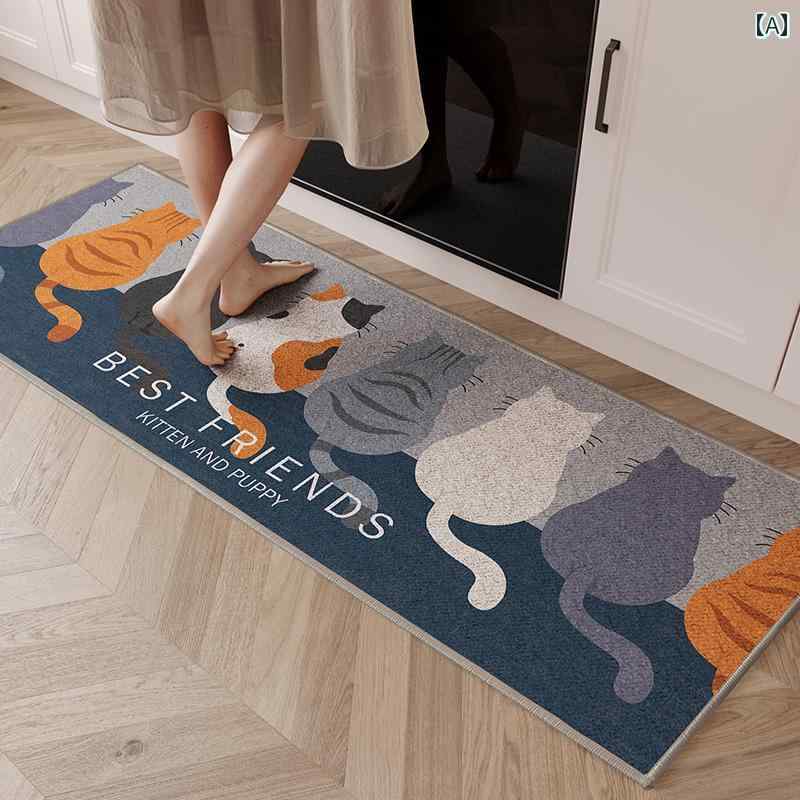 おしゃれな カーペット キッチン 専用 フロア マット 吸水 吸 油 滑り止め 足 床 防 防水 クリーニング..