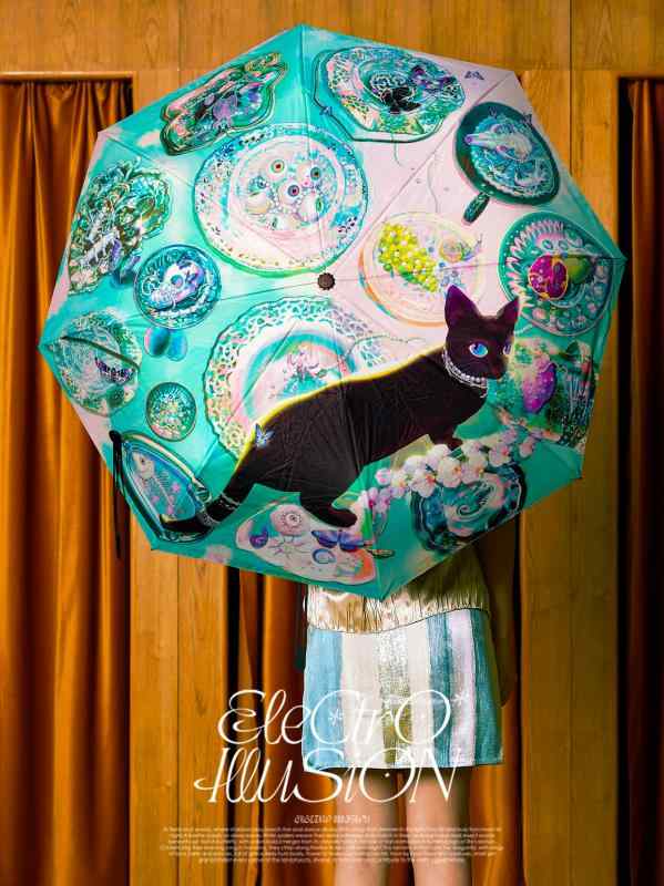 マルチ 日傘 便利 ファンタジー 投影 クラゲ 黒 猫 傘 軽量 ビニール 日焼け防止 折りたたみ 三つ 折り..