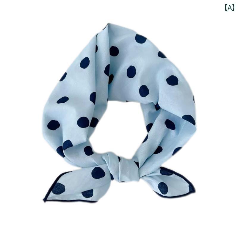 スカーフ カジュアル おしゃれ 文学的な レトロ 綿の 小さい スカーフ レディース 春夏 装飾的な 髪の スカーフと フランスの 多機能 スカーフの