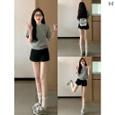 レディース ショート パンツ  アメリカン ホット ガール ブラック ハイウエスト スポーツ ショーツ レディース 夏 薄手 aライン カジュアル ワイド レ...