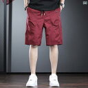 ショート ハーフ パンツ バーガンディ ショート パンツ メンズ 夏 ストレート ハイエンド 欧米 シンプル ワークウェア カジュアル