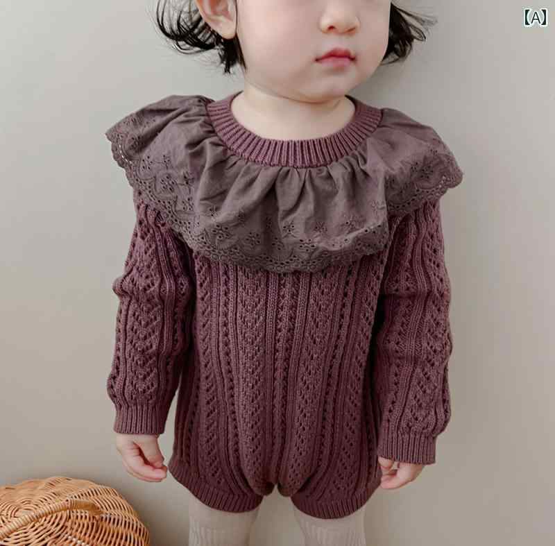 ベビー ニット 帽子 セーター 韓国 ベビー 綿 セーター ジャンプスーツ プリンセス ニット ロンパース スーツ ドーパミン スタイルな 登山 服