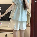 ショート ハーフ パンツ レディース 白い 綿 リネンの ショート パンツ 2024年の 夏 ハイウエスト アウターウェア スモール ワイド レッグ ワーク...