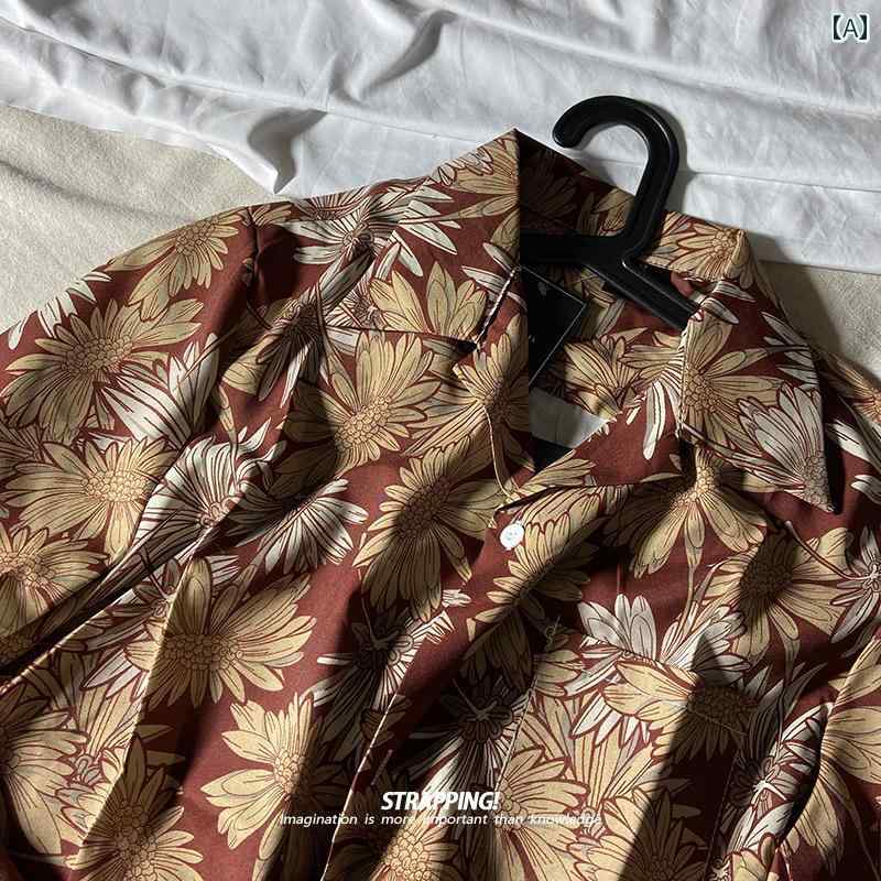 アロハ ハワイアン シャツ ひまわり トリコロール 半袖 花柄 シャツ レトロ ヴィンテージ 風 男女兼用 ..