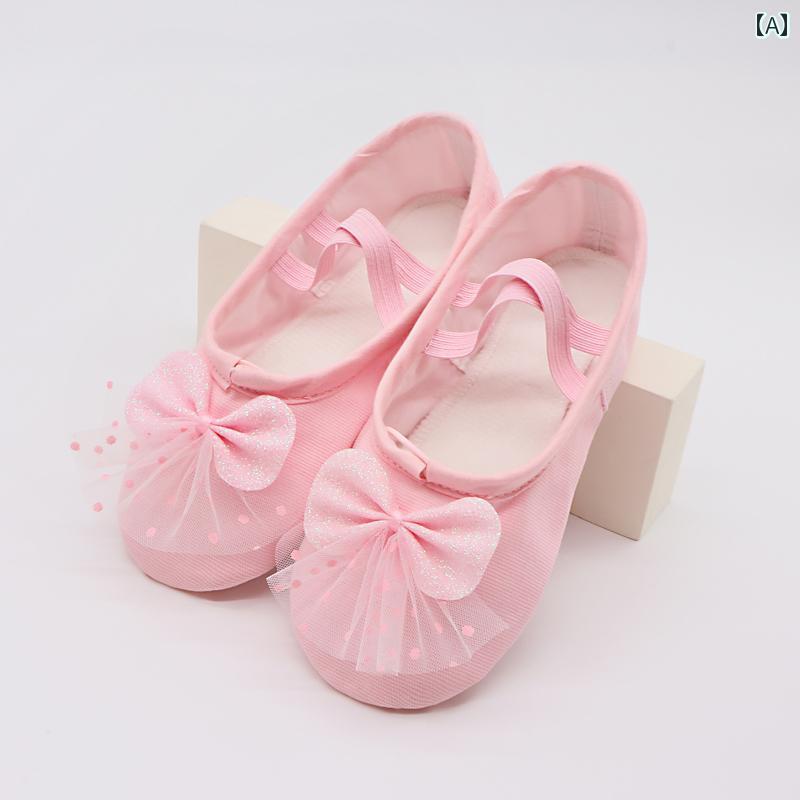 バレエ ダンス 子供用 女の子 ダンス シューズ トレーニング 中国 キャンバス 2024 韓国 プリンセスの ..