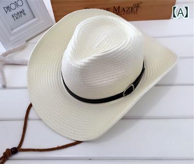 子供用 麦わら 帽子 親子 カウボーイ 麦わら 帽子 子供の 赤ちゃん 男の子 夏の ビーチハット つば 広..