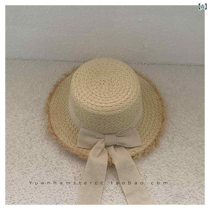 麦わら 帽子 かわいい 女の子 赤ちゃん用 夏用 麦わら 帽子 男の子 おしゃれで 万能な 蝶 結び ビーチ..