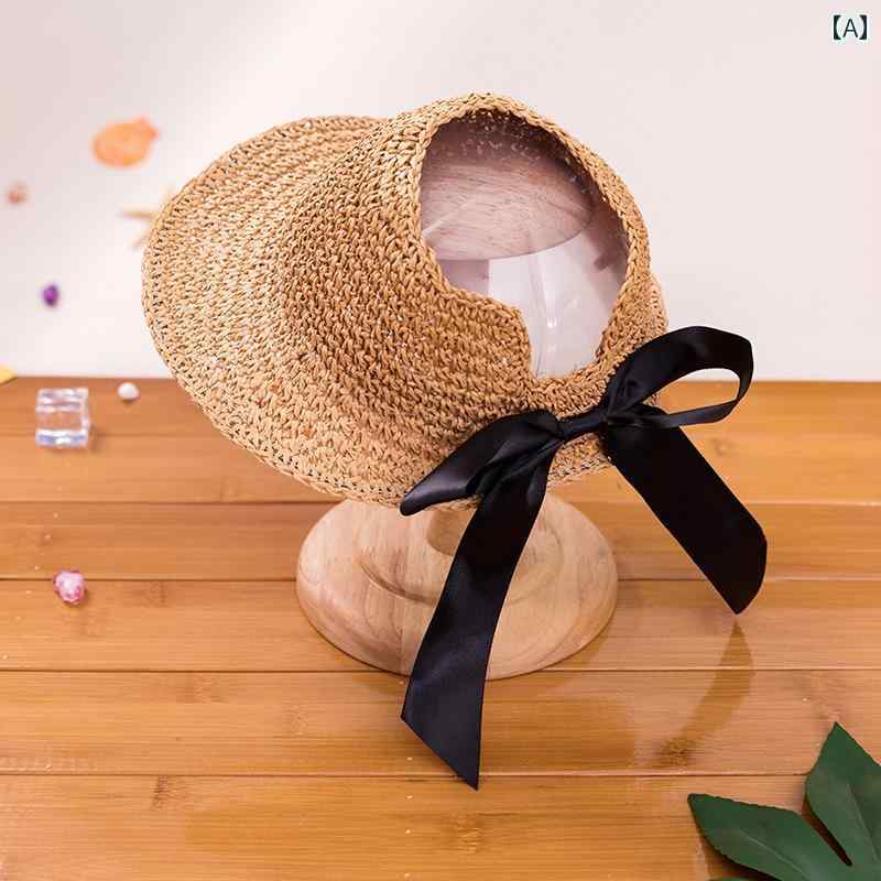 麦わら 帽子 かわいい 子供の 太陽の 帽子 女の子 麦わら ベビー つば 広の 夏 プリンセス ビーチ