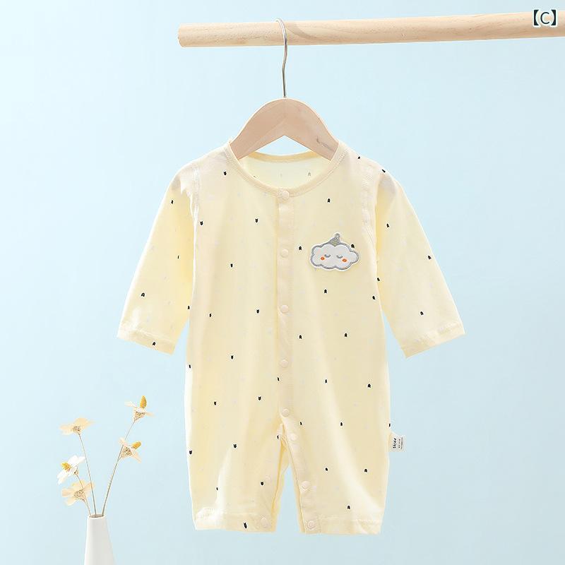 赤ちゃんの ジャンプスーツ ベビー 服 夏 幼児 薄手 赤ちゃん 新生児 綿 夏服 ジャンプスーツ 長袖 空調 ハイハイ