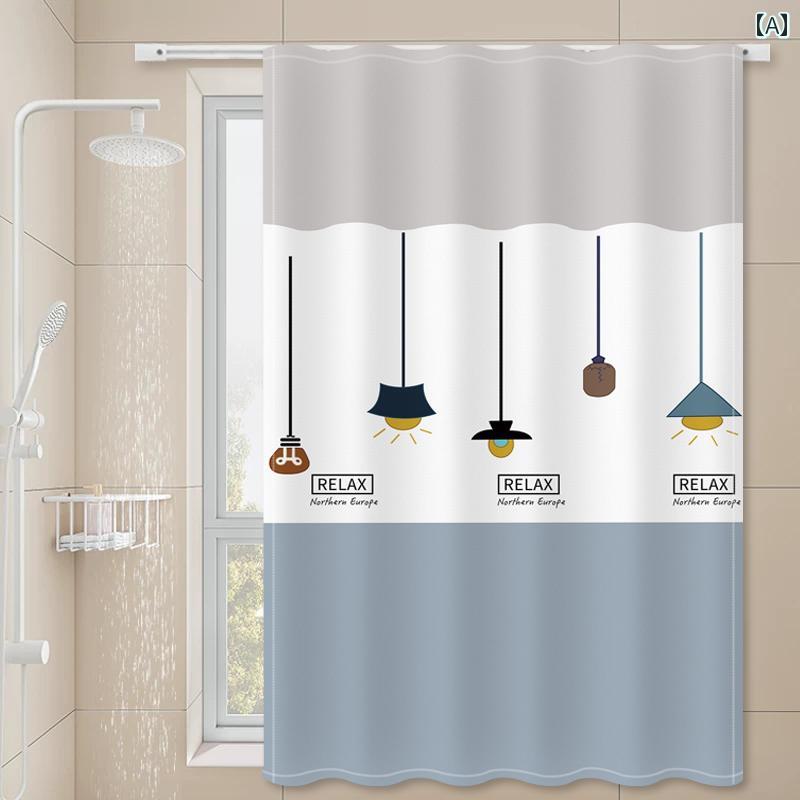 おしゃれ カーテン カフェにも バス ルーム カーテン 2025新 スタイル パンチング 加工 防水 防 カビ小 窓 遮 光 シャワー 寮 トイレ