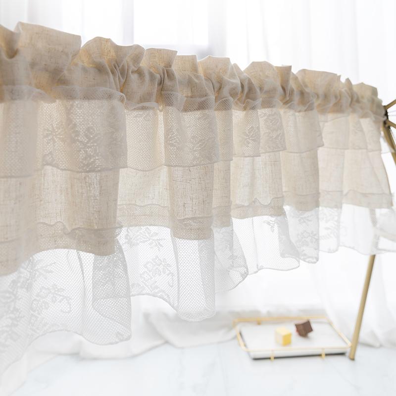 おしゃれ カーテン カフェにも アメリカン コーヒー カーテン ショート ドア ハーフ レース 牧歌的な 小さい 窓 ガーゼ キッチン 店頭 パーティション パンチなし